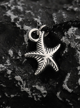 黑色星星链条拼接项链男嘻哈百搭高级感锁骨链配饰女新款配饰