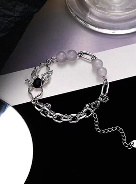 蜘蛛拼接男锁骨链冷淡风项链配饰小众设计高级感钛钢百搭嘻哈饰品