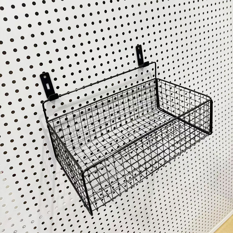 Perforated board accessories mesh basket metal long hole round hole universal storage shelf shelf storage hook basket DIY IKEA