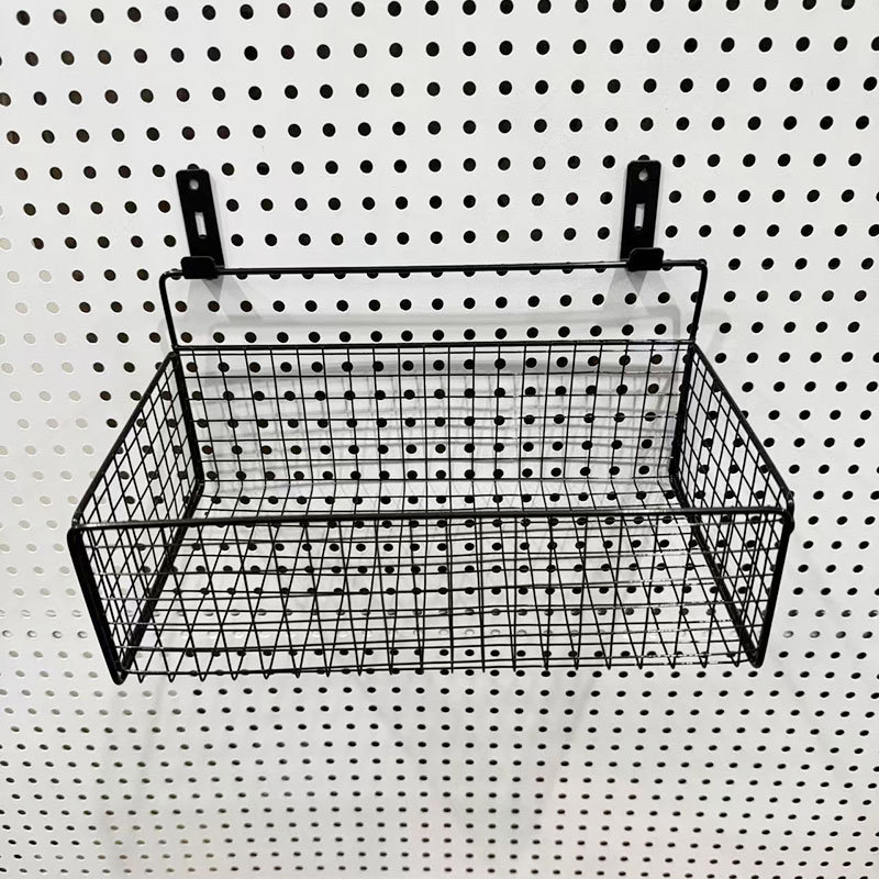 Perforated board accessories mesh basket metal long hole round hole universal storage shelf shelf storage hook basket DIY IKEA