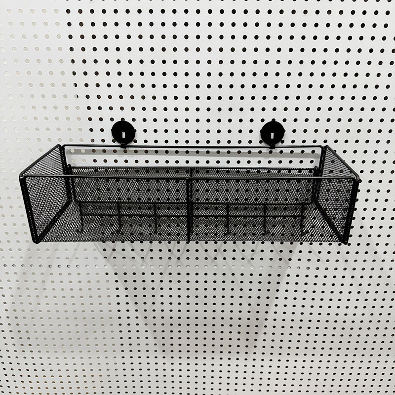 Perforated board accessories metal mesh basket storage rack entry wall