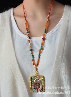 泰国佛牌链琉璃珠链五爷唐卡吊坠绳链快拆扣手工串珠直播货源批发