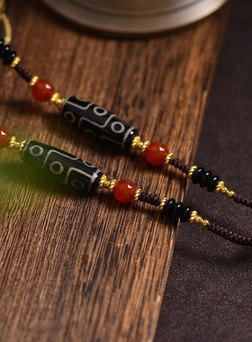 手工编织藏式唐卡吊坠绳民族风项链绳天珠翡翠文玩佛牌挂脖绳批发