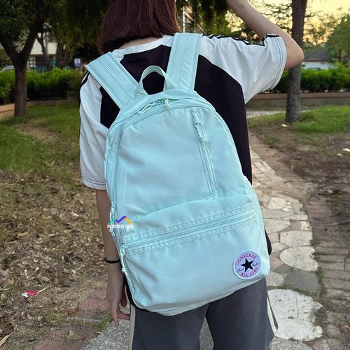 Converse匡威书包中学生小学生双肩包男女通用防水背包腮红天青色 - 图0