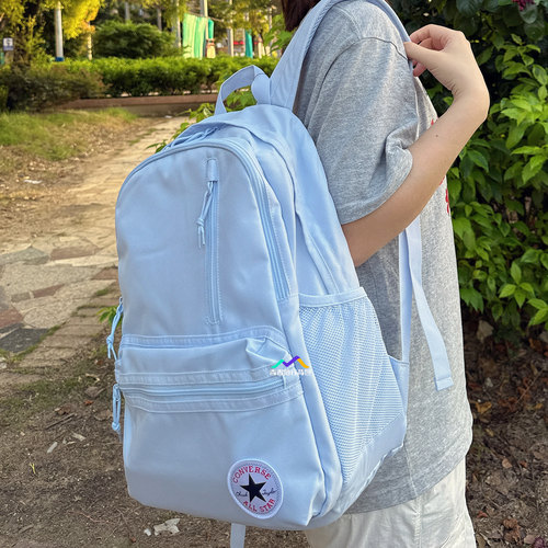 Converse匡威书包中学生小学生双肩包男女通用防水背包腮红天青色 - 图3