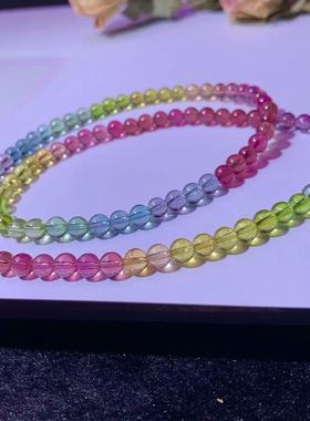 天然玻璃体多圈一物一图彩虹碧玺