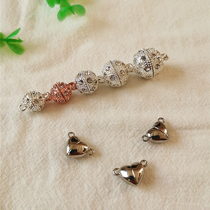 镀925银强力磁铁扣DIY穿珍珠项链磁铁扣手链扣吸力扣收尾磁性扣子,淘宝优惠券,粉丝福利购,淘宝优惠卷