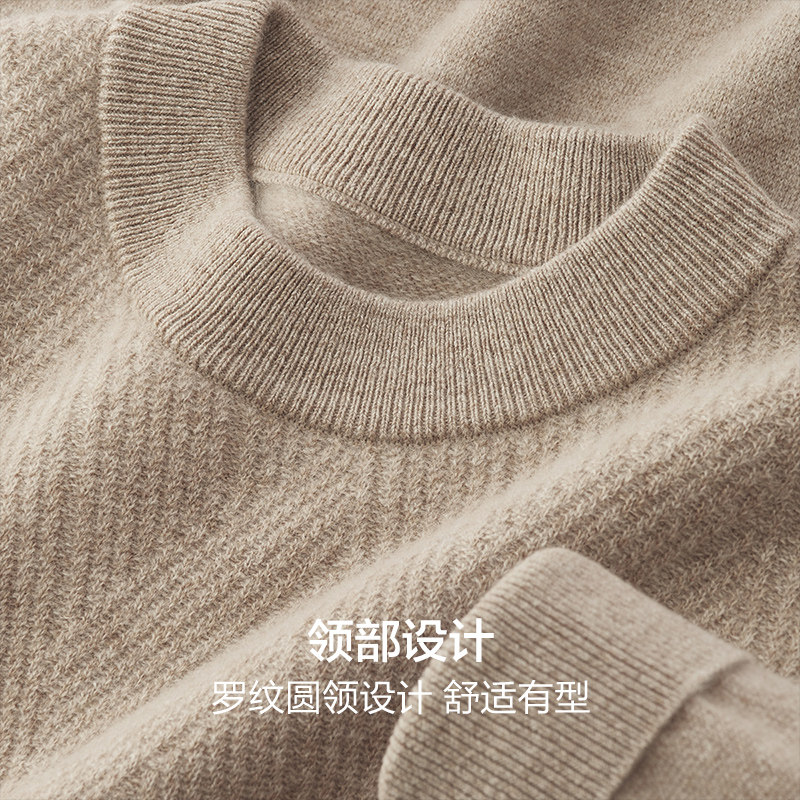 【100%山羊绒】红豆羊绒衫男25秋冬季新款保暖加厚套头圆领毛衫,淘宝优惠券,粉丝福利购,淘宝优惠卷