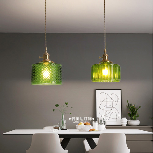 玻璃吊灯北欧复古民宿吧台餐厅床头创意个性咖啡厅卧室灯饭桌吊灯 - 图0