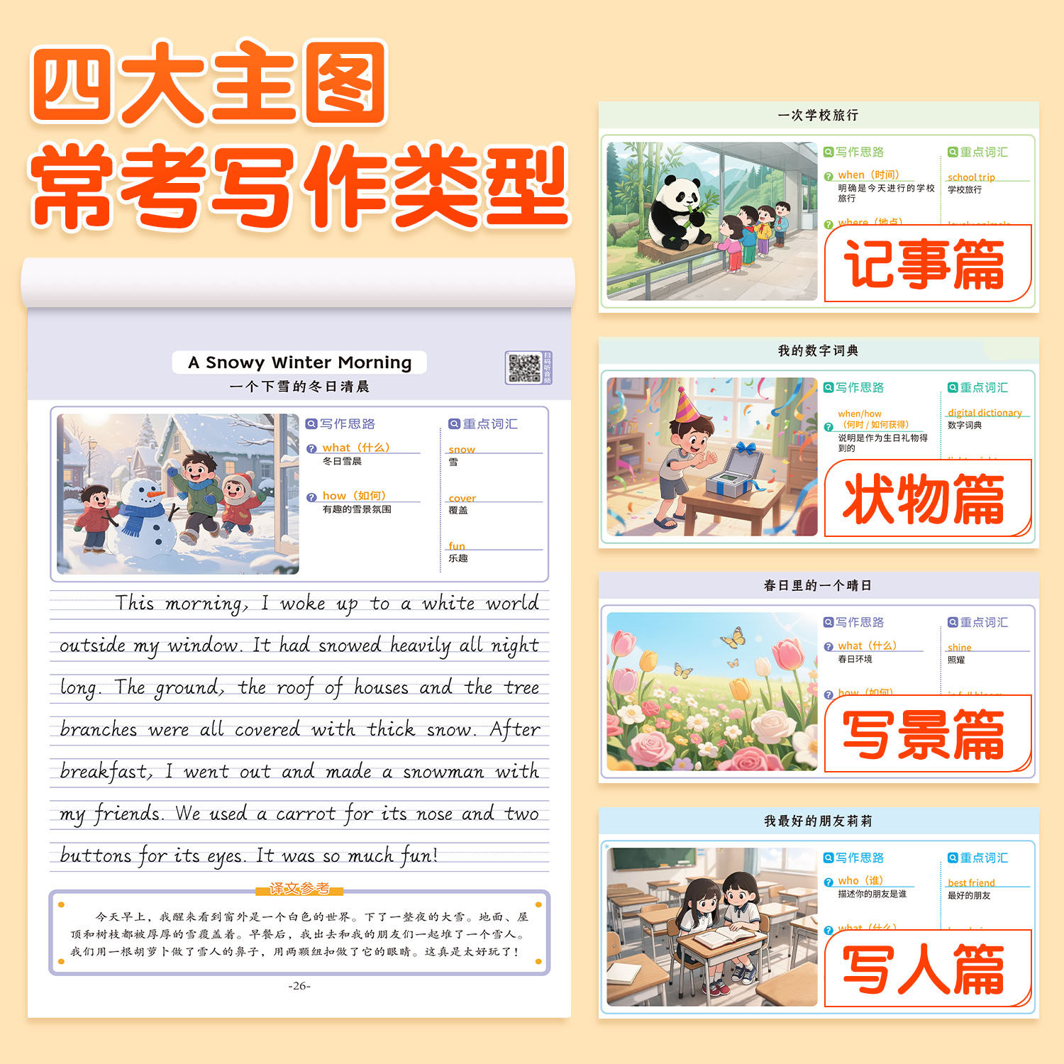 小学生英语作文字帖一句话日记看图写话衡水体练字帖三四五六年级人教版同步满分作文素材范文大全提高写作技巧积累英文描红练习纸,淘宝优惠券,粉丝福利购,淘宝优惠卷