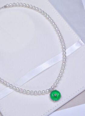 天然淡水AK强光小米珠项链新品锁骨链简约饰品好寓意母亲节礼物