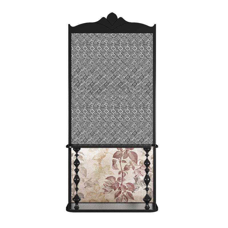 法式混搭风抽象海棠玻璃实木屏风隔断客厅玄关置物架装饰移动座屏,淘宝优惠券,粉丝福利购,淘宝优惠卷