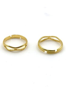 纯铜质树脂花宝石贴片女士戒指