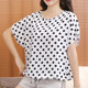 2026 summer cotton silk round neck top loose slimming plus fat enlarged short-sleeved T-shirt artificial cotton silk thin shirt