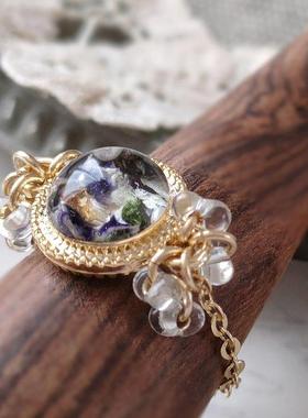 真花高级小众设计感手作食指戒