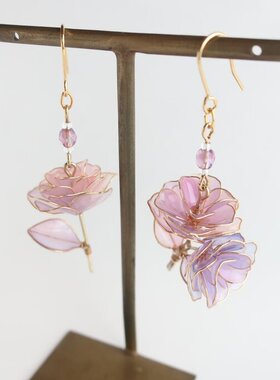 豆记造花液手作浸渍女耳钉