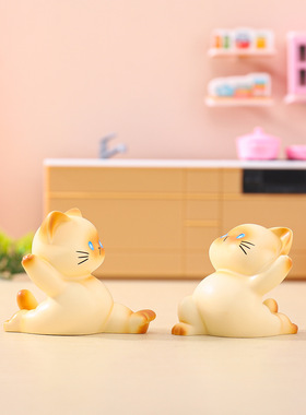 网红热卖瑜伽猫团子盲盒可爱小猫手办桌面摆件家居装饰品厂家批发