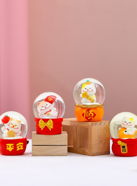 抖音好yun猫水晶球盲盒桌面摆件家居装饰品七夕节礼物批发