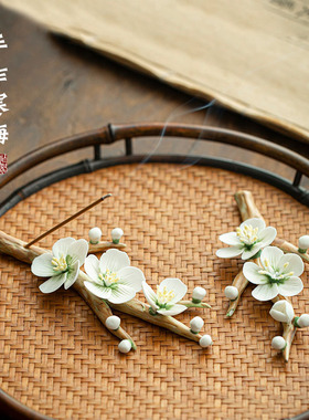 笔托茶插中式书房茶室手工陶瓷