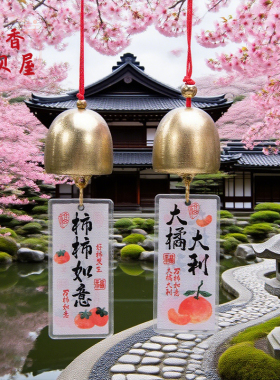 亚克力双面字牌大橘大利平安喜乐风铃diy创意个性挂件吊坠祝福语