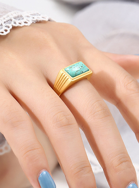 光面韩版马鞍方形男戒指空托配件