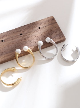 珍珠手工戒指空托经典百搭双珠