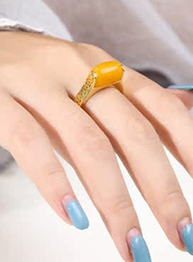 通孔桶珠戒指空托18K金戒托