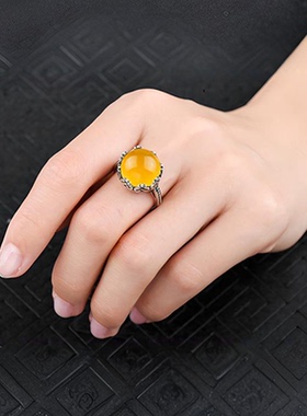 复古戒指空托女花卉圆形戒指托