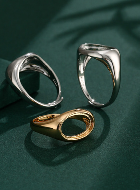 鑫泓泰女纯铜材质ins风戒指空托