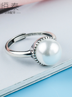 diy女戒托s925银活口南红蜜蜡