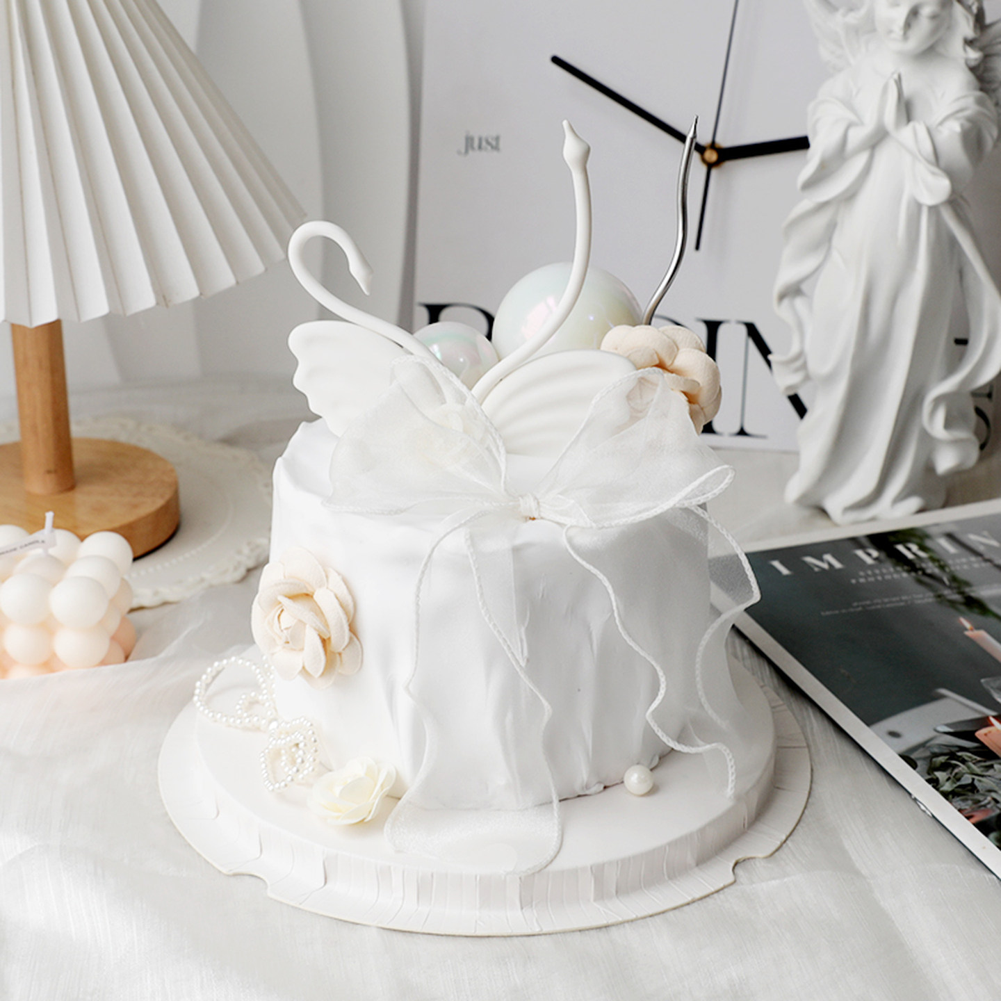 烘焙蛋糕装饰摆件软胶黑白天鹅七夕情人节蝴蝶结花朵生日派对插件,淘宝优惠券,粉丝福利购,淘宝优惠卷