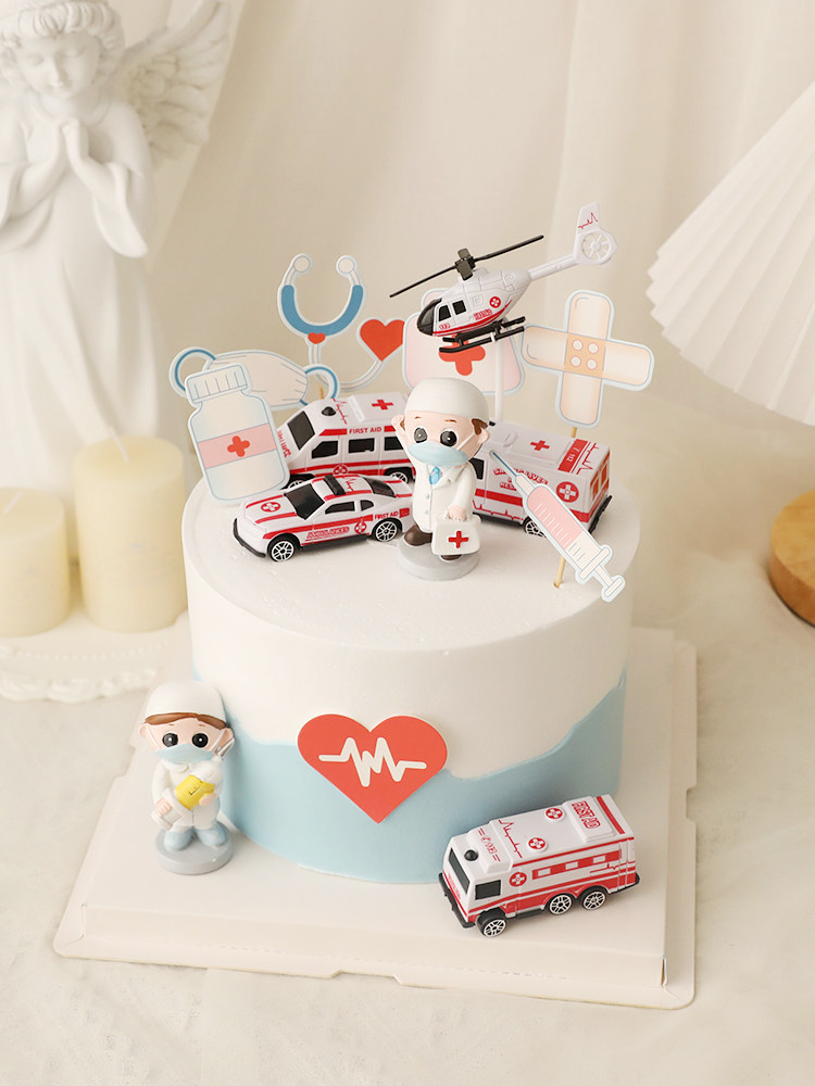 烘焙蛋糕装饰摆件救护车819医师节医生护士白衣天使节日插卡插件,淘宝优惠券,粉丝福利购,淘宝优惠卷