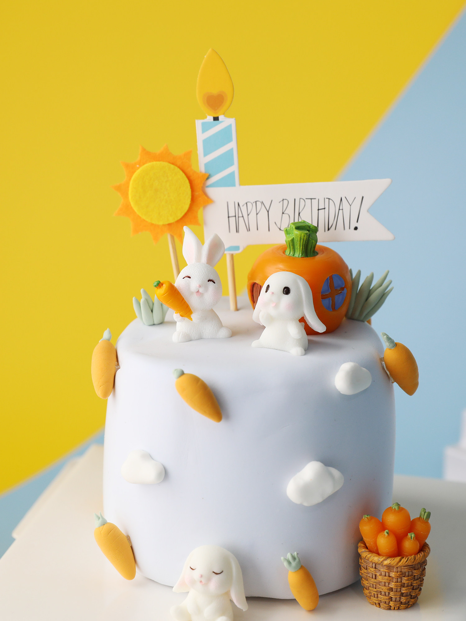 烘焙蛋糕装饰小兔子韩式网红胡萝卜生日派对插卡卡通小蛋糕摆件,淘宝优惠券,粉丝福利购,淘宝优惠卷