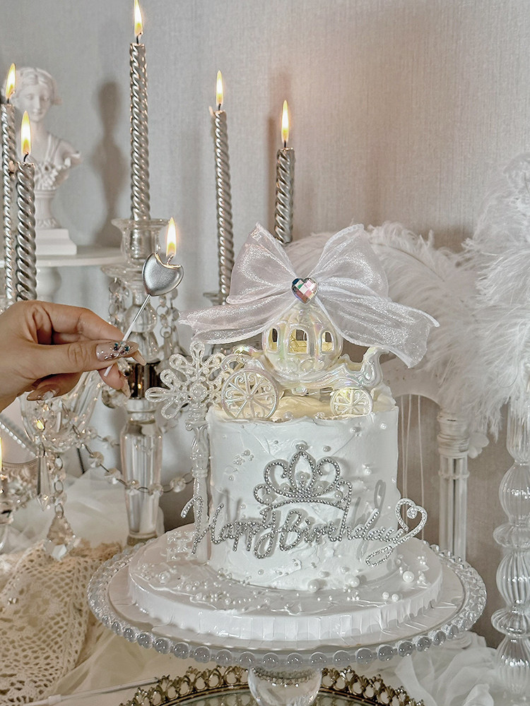 抱抱酱网红烘焙蛋糕装饰摆件带钻蝴蝶结幻彩南瓜马车公主生日插件,淘宝优惠券,粉丝福利购,淘宝优惠卷