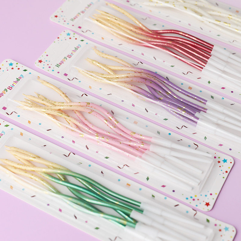 烘焙蛋糕装饰扭扭蜡烛网红渐变彩色香槟金金色银色生日蜡烛插件,淘宝优惠券,粉丝福利购,淘宝优惠卷