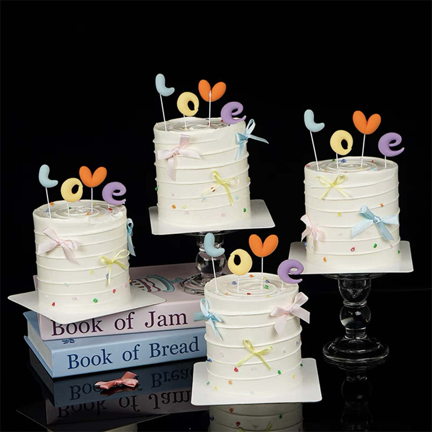 网红情人节简约ins风蛋糕装饰摆件love告白插件马卡龙丝带蝴蝶结,淘宝优惠券,粉丝福利购,淘宝优惠卷