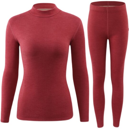 中高领保暖内衣女加厚加绒一体羊羔绒秋衣秋裤套装中老年棉纯毛衫