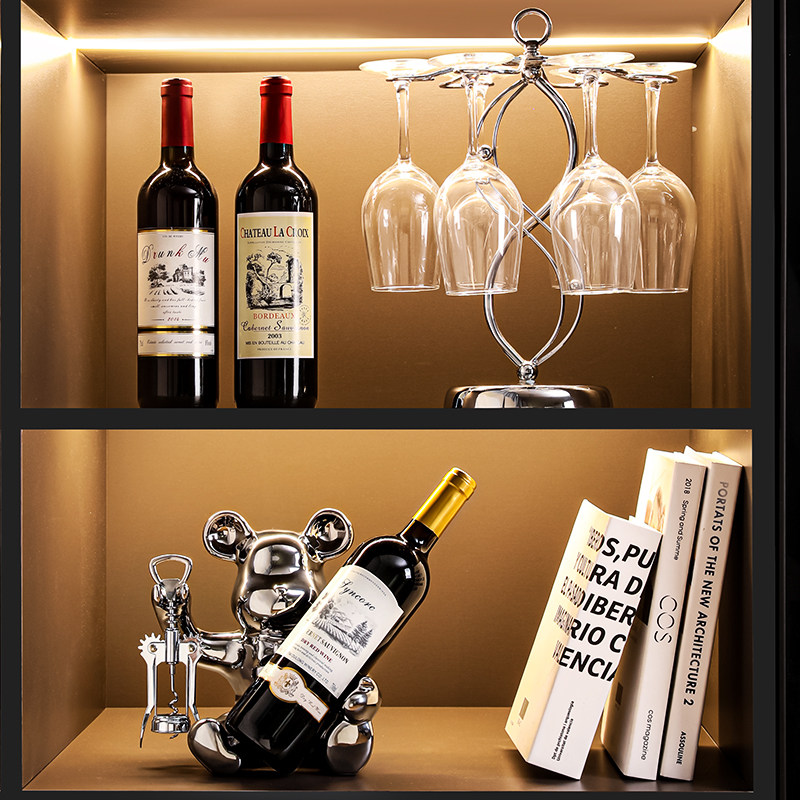 海贝海暴力熊红酒架酒柜摆件轻奢高档玄关电视柜餐边柜家居装饰品,淘宝优惠券,粉丝福利购,淘宝优惠卷