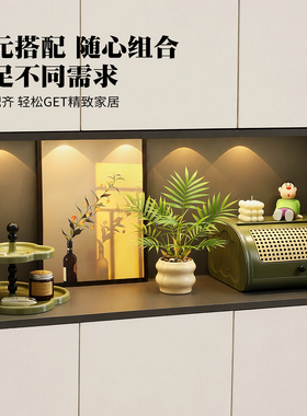 中古风玄关收纳桌面摆件摆画装饰