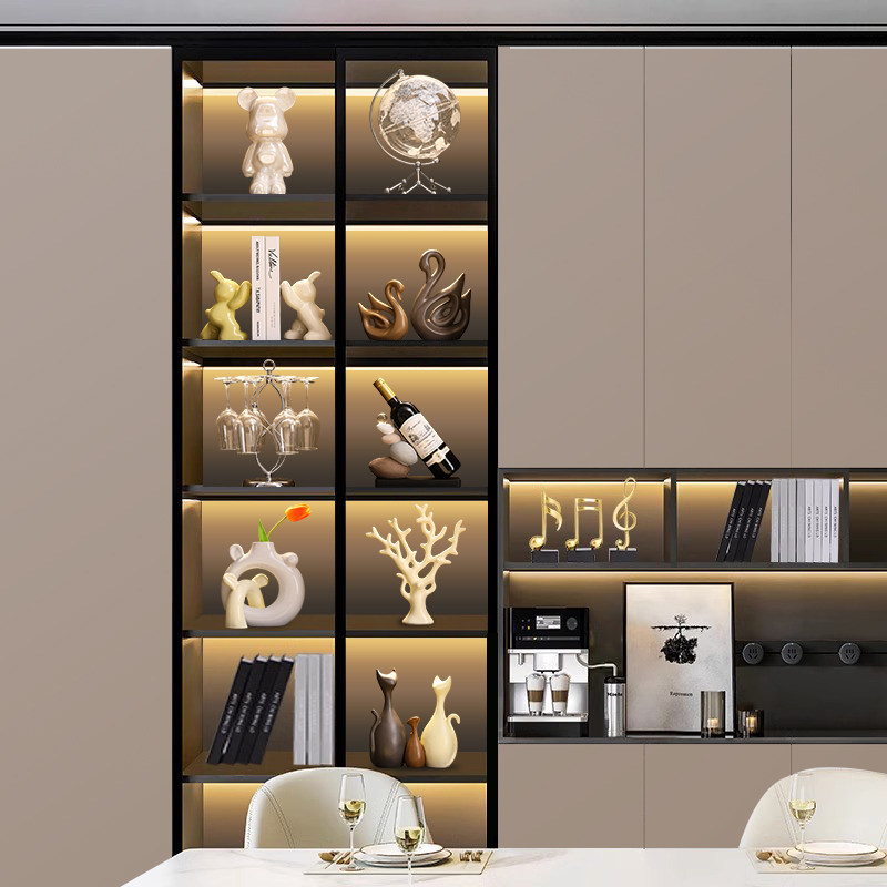 轻奢玄关餐边柜新房装饰品摆件高档客厅酒柜电视柜高级感红酒架托,淘宝优惠券,粉丝福利购,淘宝优惠卷