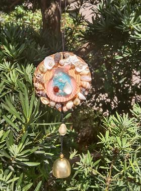 手工diy旋转海螺贝壳海星风铃居家海岛旅游纪念品车饰车挂伴手礼