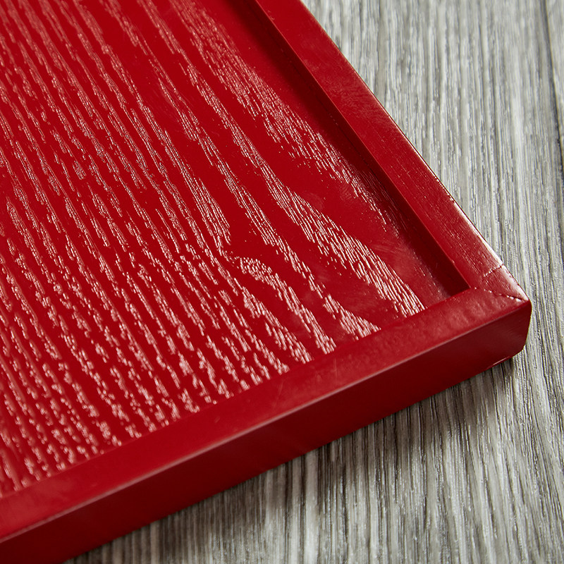 特色日式木质茶盘小号 极有家 红黑防滑贴布小托盘收纳 木质果盘,淘宝优惠券,粉丝福利购,淘宝优惠卷