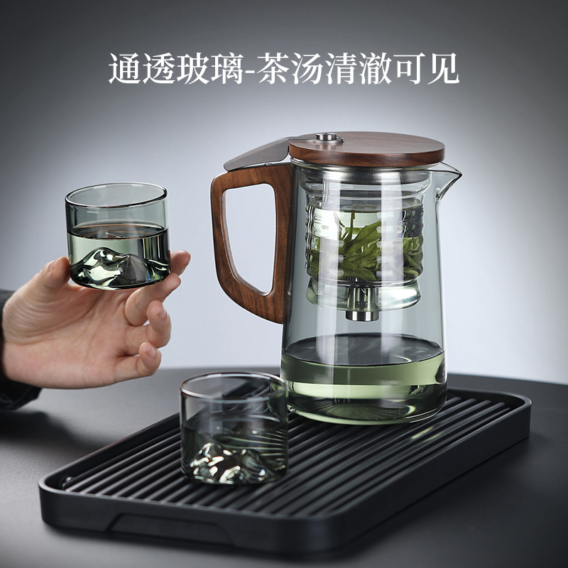 飘逸杯泡茶壶茶水分离家用泡茶神器磁吸泡茶器玻璃过滤冲茶壶茶具-图2