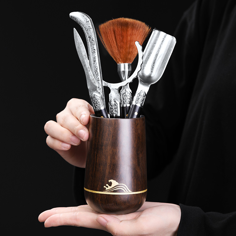 尚言坊严选茶道六君子套装茶具用品实木茶道配件茶艺师用泡茶工具