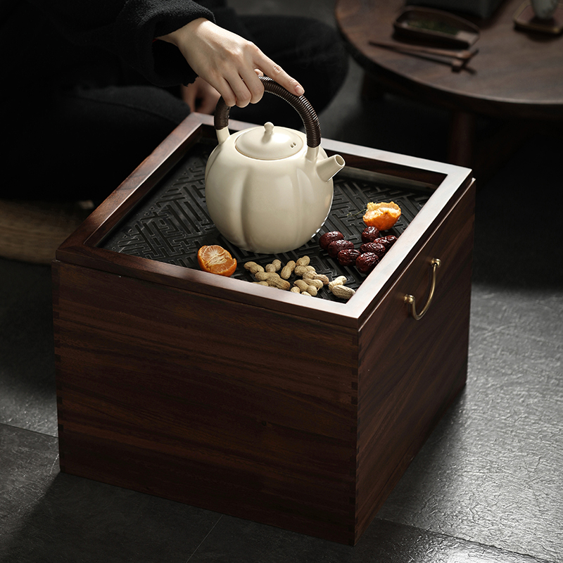 尚言坊 日式火钵围炉煮茶桌炭火炉煮茶炉煮茶壶烤茶炉箱碳烤全套