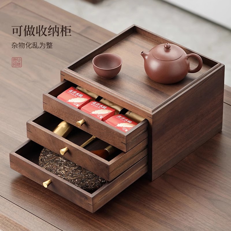 尚言坊严选胡桃木普洱茶饼收纳盒白茶储存罐茶盒空盒茶叶罐储存箱