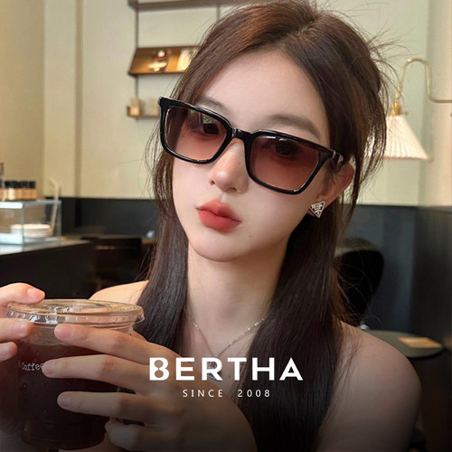 王嘉尔同款墨镜女高级感茶色渐变方框太阳眼镜男潮流防晒防紫外线 - 图3