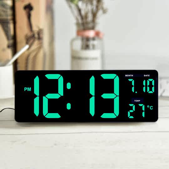 Living room digital electronic plug-in table clock luminous wall clock