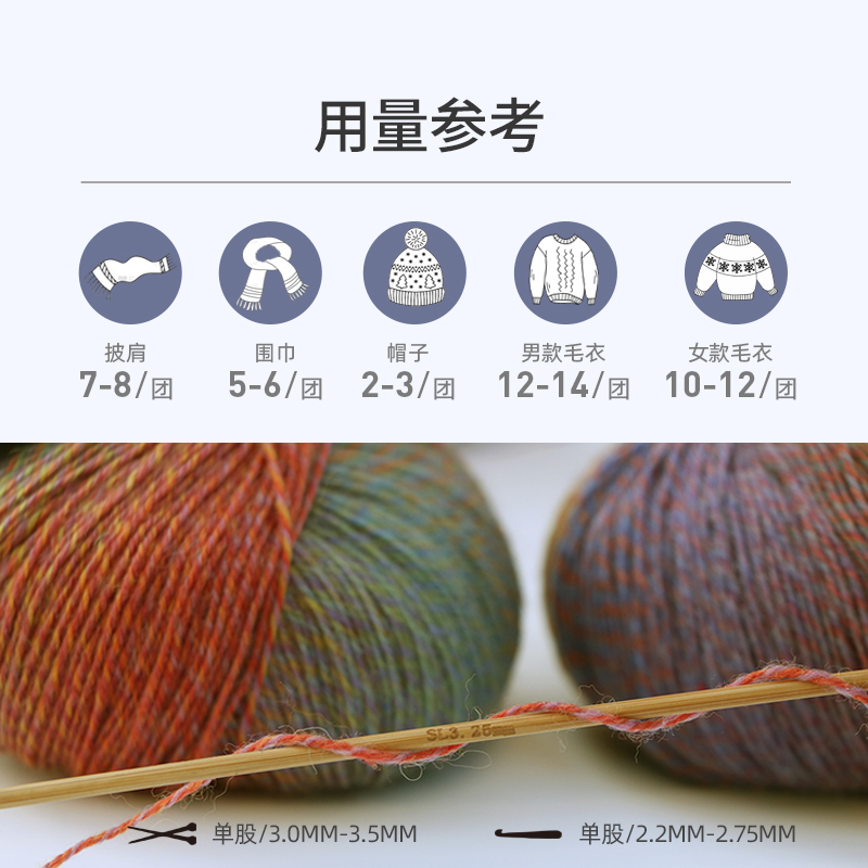 仙女家k912勾线手工织围巾毛衣diy材料包钩针编织段染羊毛毛线团 - 图3