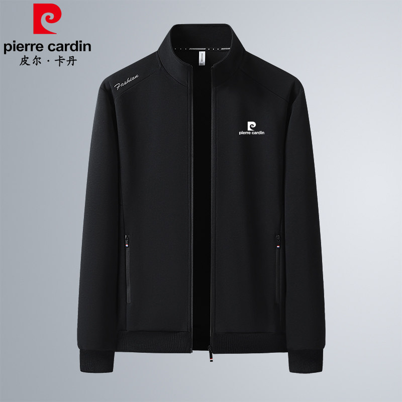 皮尔卡丹高档男士立领夹克中老年爸爸装休闲时尚运动外套大码宽松,淘宝优惠券,粉丝福利购,淘宝优惠卷